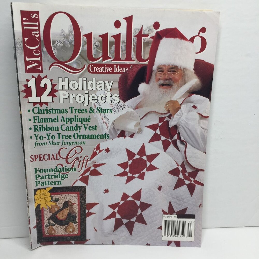 McCalls Quilting Magazine December 1999 Edition Featuring 12 Holiday Projects &